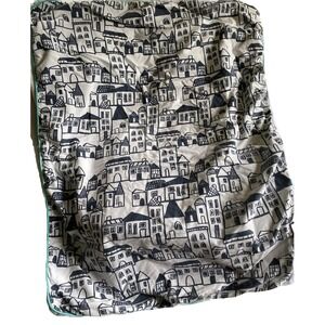 Oh Joy ! Target City Theme Baby Blanket Blue Green White Cotton 30" X 35"